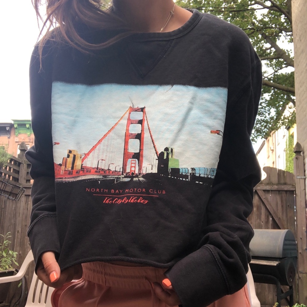 golden gate cropped sweatshirt